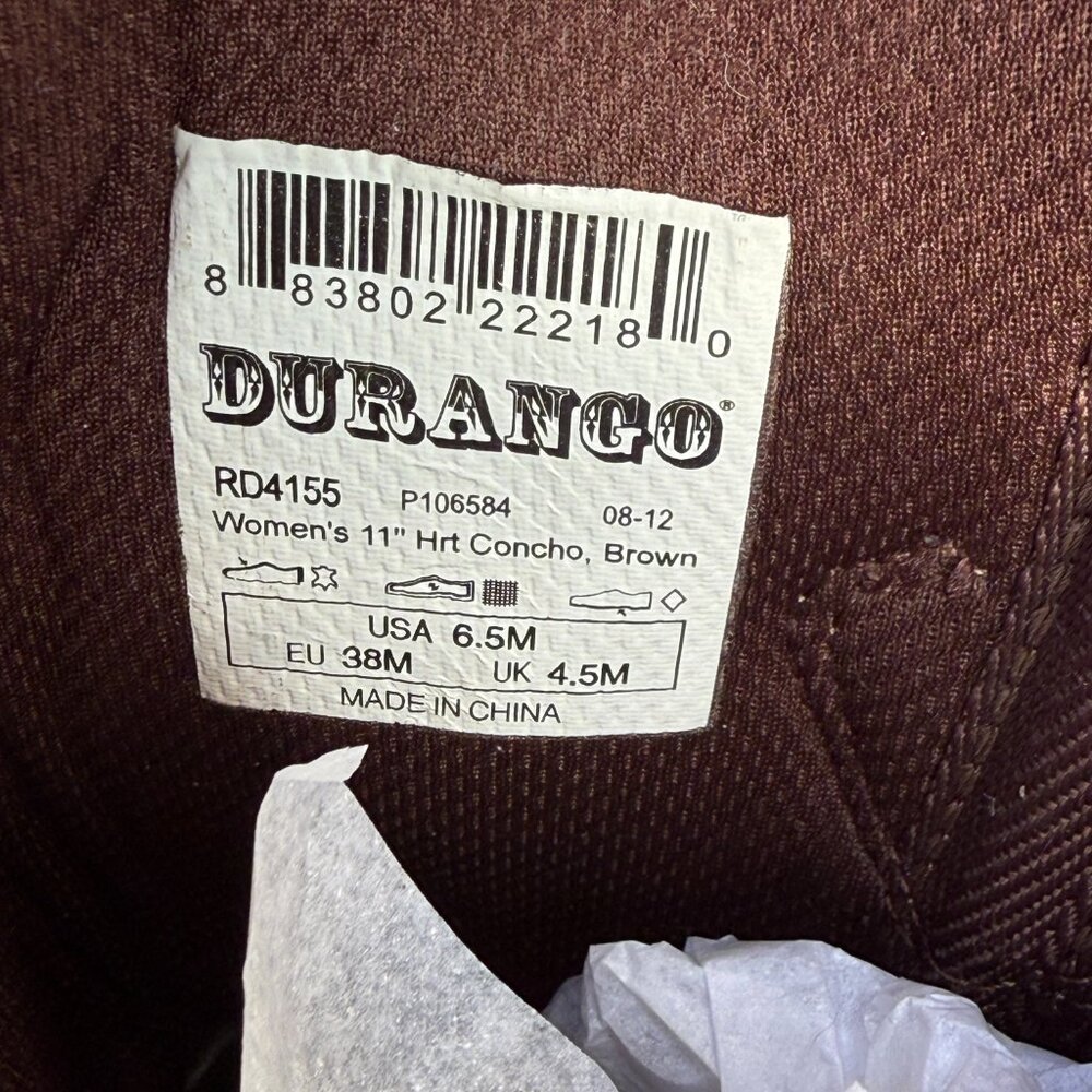 Durango Crush Heartbreaker Distressed Women's Cowboy Boots 6.5 - Picture 12 of 15